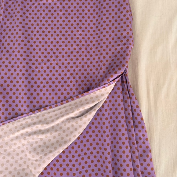 The Westside Silk Polka Dot Midi Dress - Size L - Picture 3 of 7